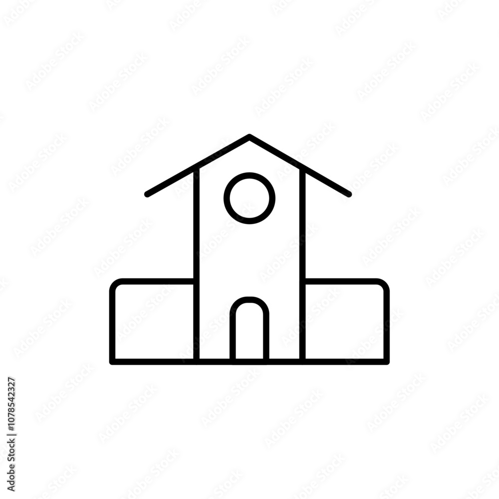 School icon Outline vector for web ui School icon Outline vector for web ui