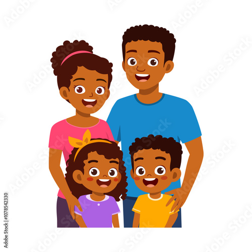 happy family portrait contain father mother son daughter baby