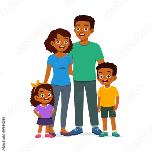 happy family portrait contain father mother son daughter baby