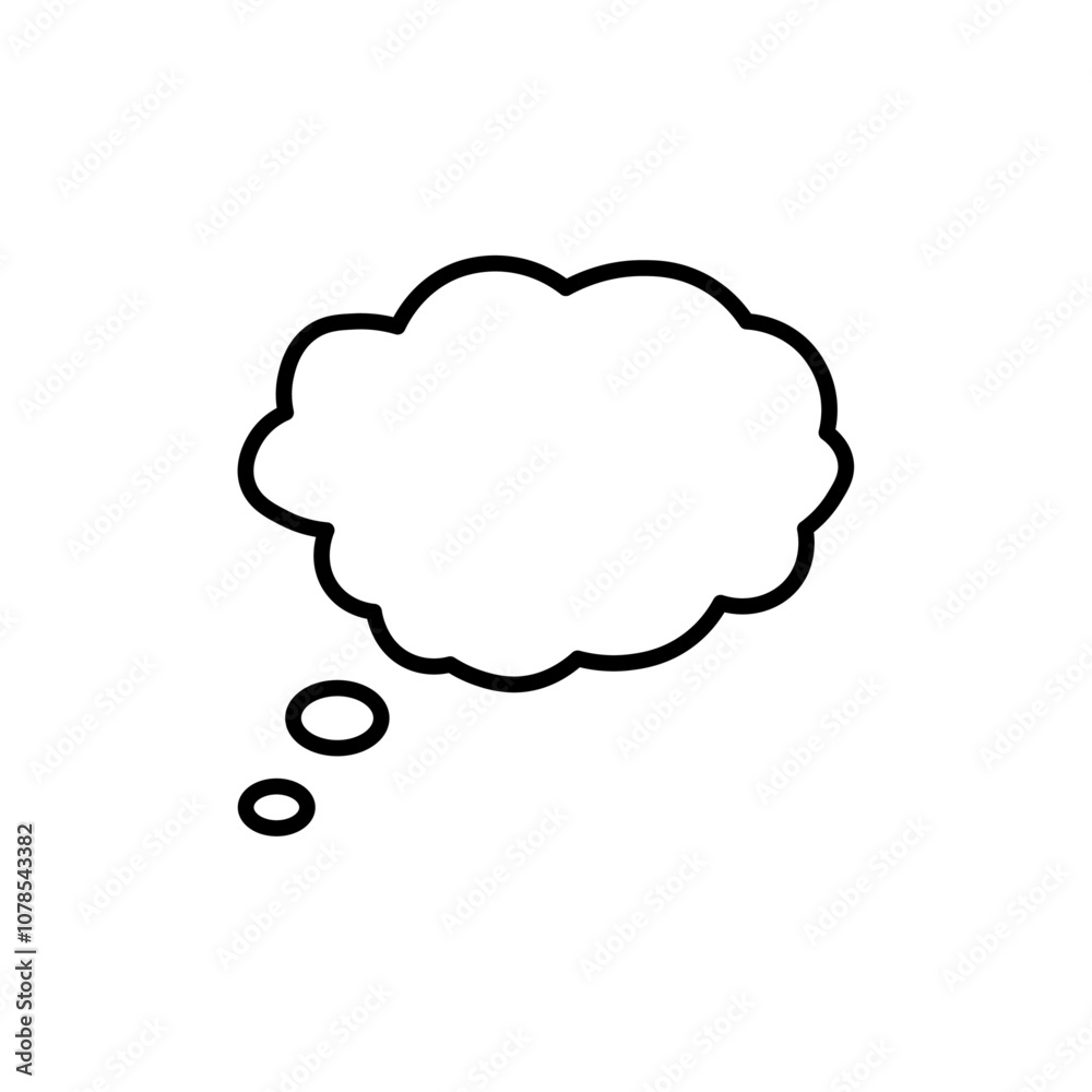 Think bubble icon Outline vector for web ui Think bubble icon Outline vector for web ui