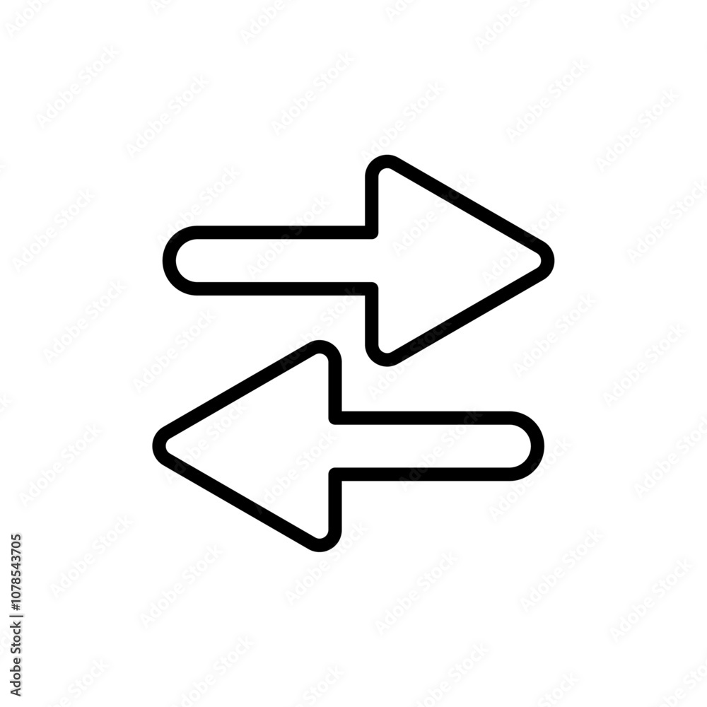 Transfer arrows icon Outline vector for web ui Transfer arrows icon Outline vector for web ui