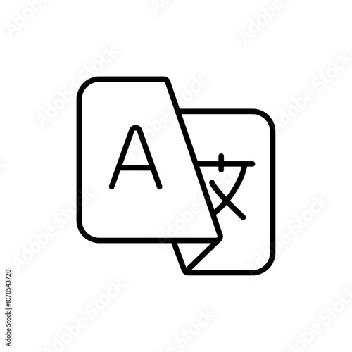 Translation icon Outline vector for web ui