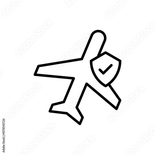 travel insurance icon Outline vector for web ui