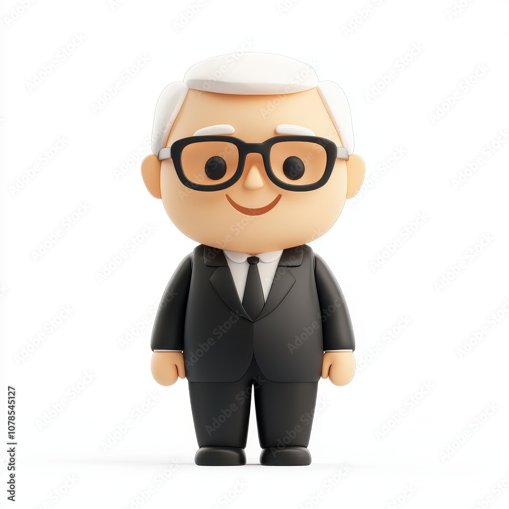 Friendly Cartoon Character in Business Suit Friendly Cartoon Character in Business Suit