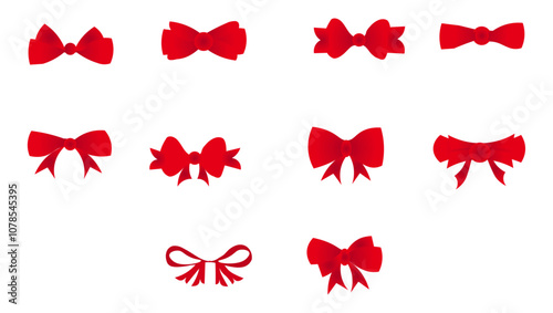 set of red ribbons vector