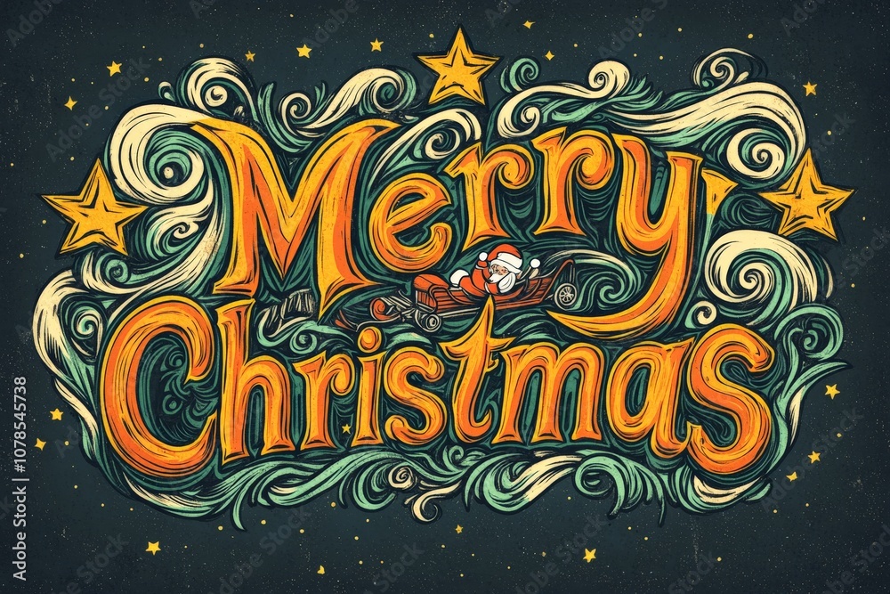 Cute holiday figurine of a child dressed as Santa with a glowing Merry Christmas text and soft golden bokeh lights creating a magical festive atmosphere indoors Cute holiday figurine of a child dressed as Santa with a glowing Merry Christmas text and soft golden bokeh lights creating a magical festive atmosphere indoors