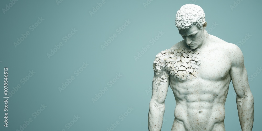 Obraz premium A captivating sculpture depicting the fragility of human form and emotion.