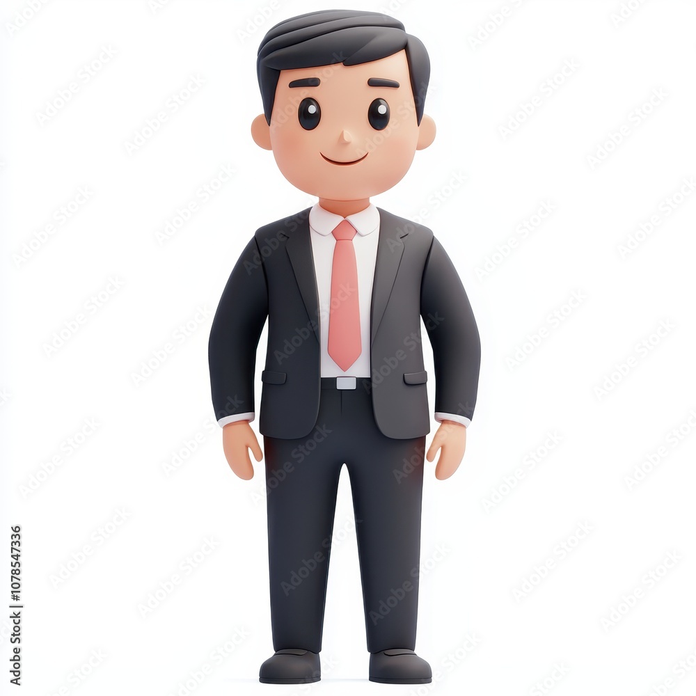 Businessman Character in Formal Attire Businessman Character in Formal Attire