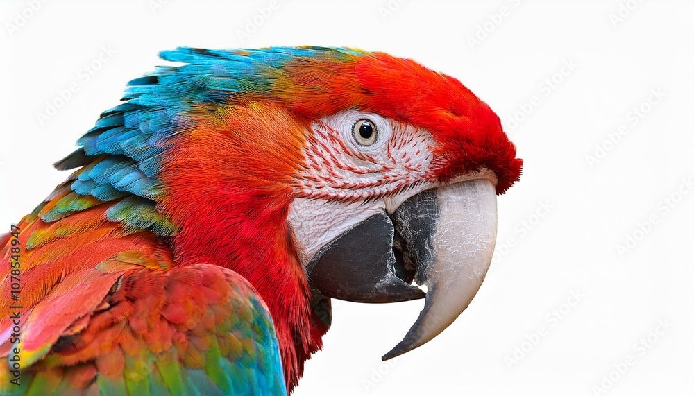 Colorful macaw parrot with vibrant feathers isolated on transparent background, ideal for tropical and exotic design projects Colorful macaw parrot with vibrant feathers isolated on transparent background, ideal for tropical and exotic design projects