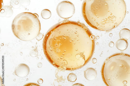 A close up of a liquid with bubbles in it