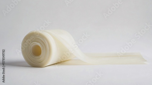 Rolled White Material: A Study in Minimalism - Abstract Background Texture