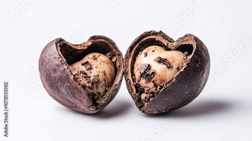 Two Heart-Shaped Plants Symbolizing Love and Connection on a White Background