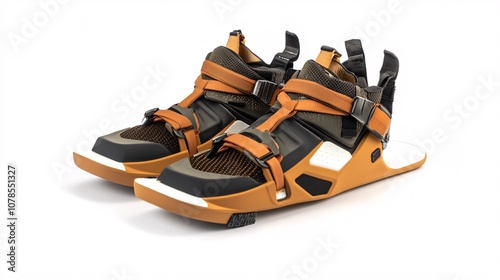 Modern Orange & Black Sports Shoes - Activewear Footwear for Training, Running, Fitness, Gym, Hiking, and Outdoor Adventures