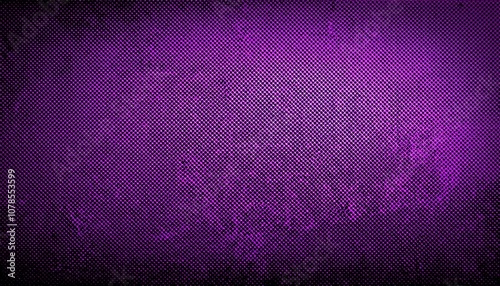 purple background with black grunge texture of halftone printed comic book style dots and vignette