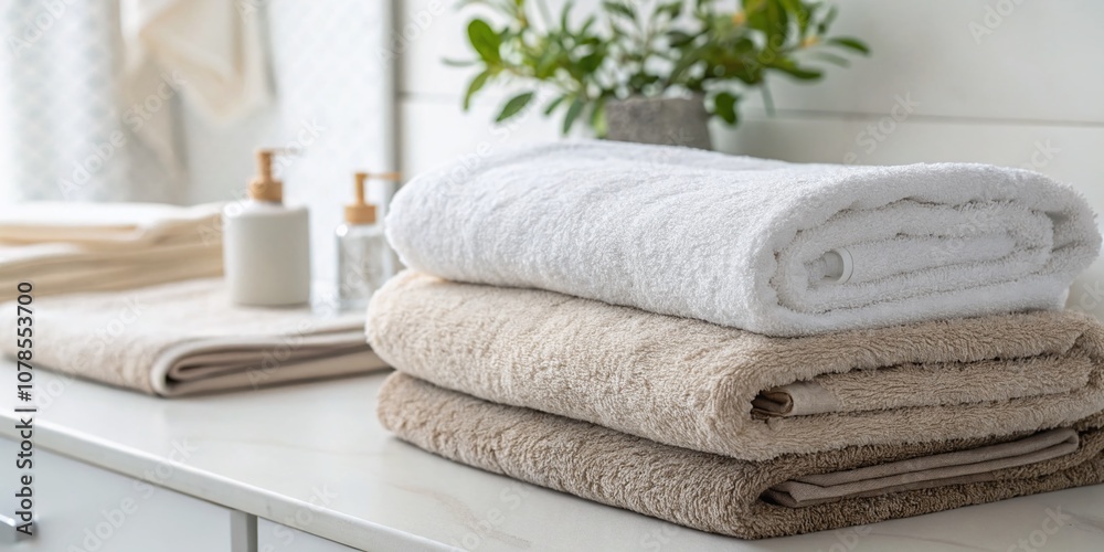 Minimalist Photography of Soft Microfiber Towels in Neutral Tones for Home and Clean Living Spaces, Showcasing Texture and Versatility in Modern Interiors Minimalist Photography of Soft Microfiber Towels in Neutral Tones for Home and Clean Living Spaces, Showcasing Texture and Versatility in Modern Interiors