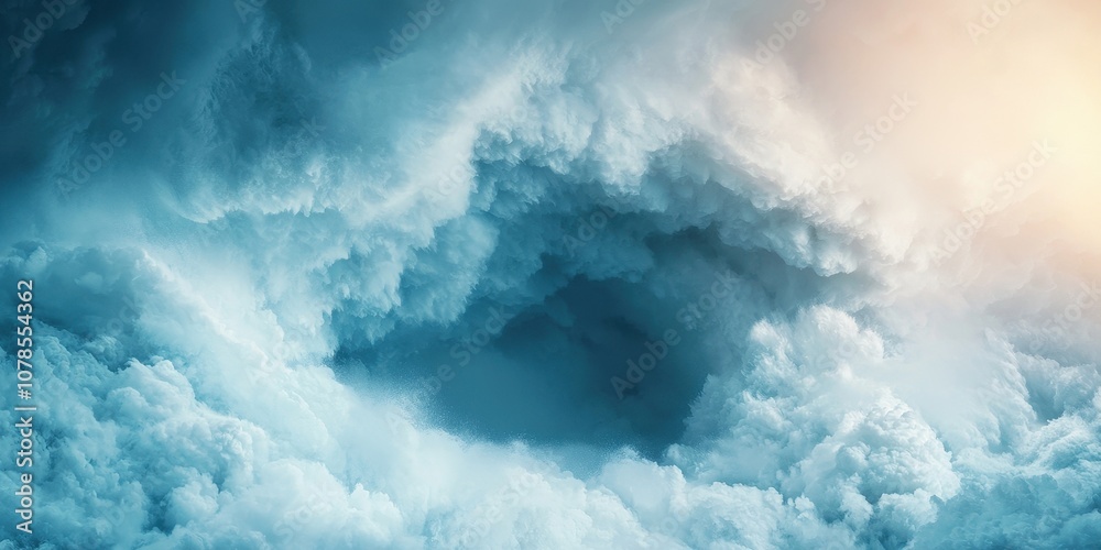Naklejka premium A stunning view of swirling clouds creating a dynamic natural formation.