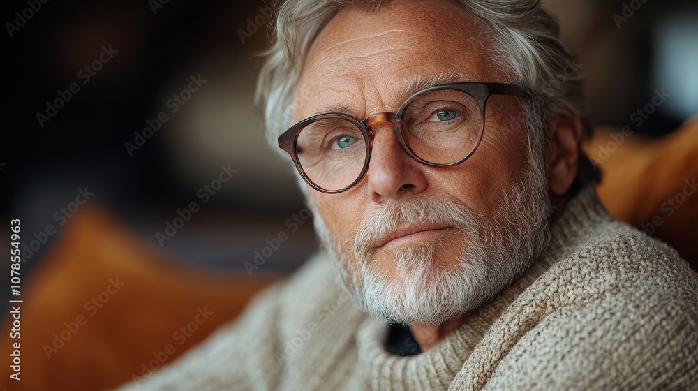 portrait of handsome man 65 years old at home portrait of handsome man 65 years old at home