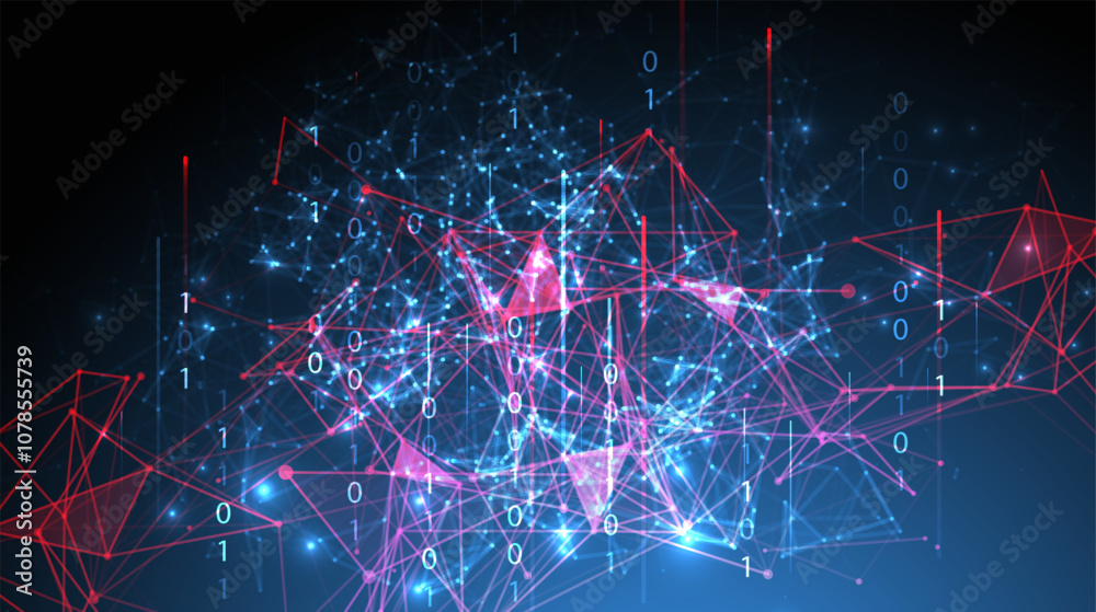 Big Data futuristic, technology light design. Vector datum digital background. Illustration innovation of data system. Hand drawn illustration.