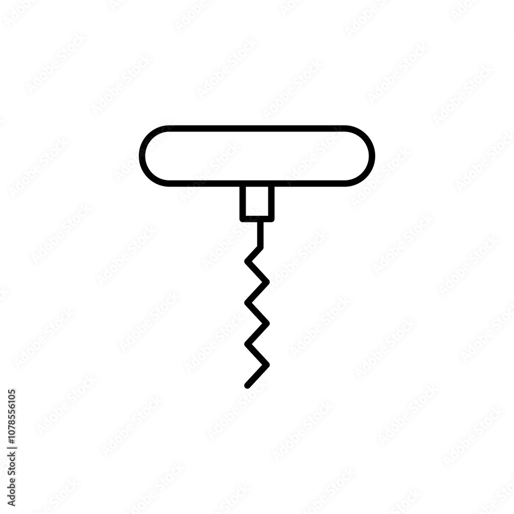 Corkscrew thin line vector icon. Corkscrew thin line vector icon.