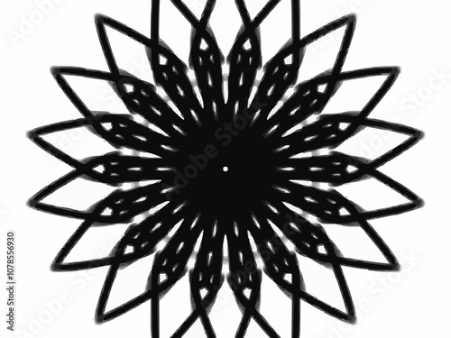 black and white flower