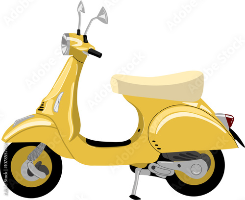 vintage scooter isolated on white background