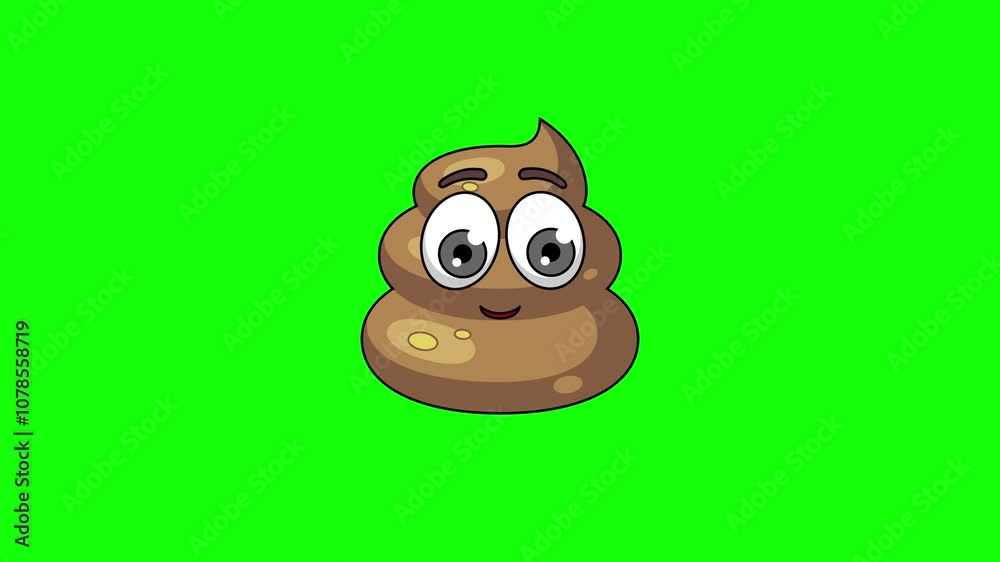 poop cartoon character with a saluting face, emoji emoticon animation poop cartoon character with a saluting face, emoji emoticon animation