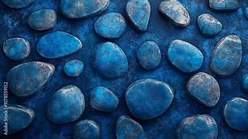 Cool cobalt background with a smooth stone texture