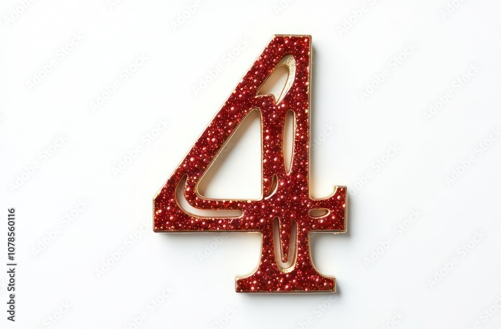 Intertwined christmas decorations number “4”, realist precision, high saturation, beautiful, inspiring, isolated, flat white background Intertwined christmas decorations number “4”, realist precision, high saturation, beautiful, inspiring, isolated, flat white background