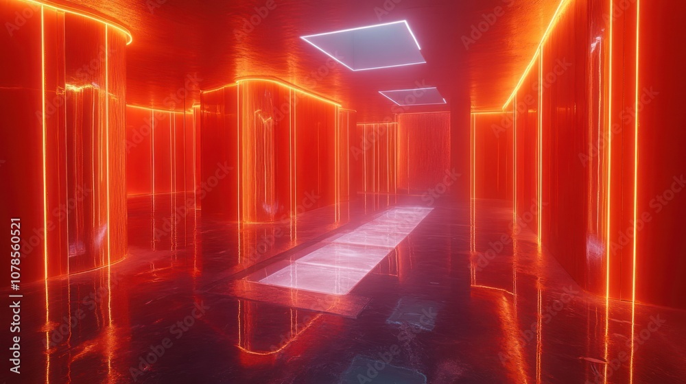Naklejka premium Neon Corridor