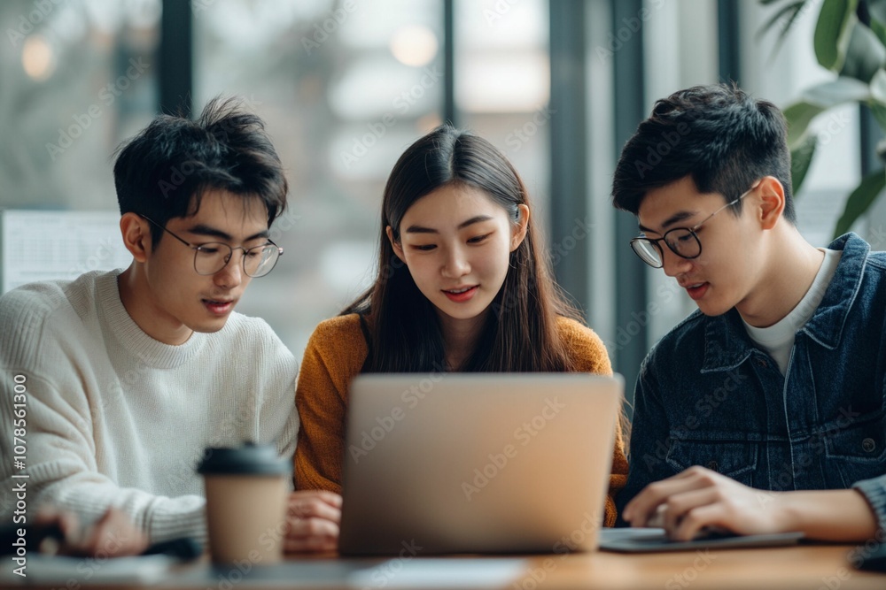Team Collaboration on Laptop
