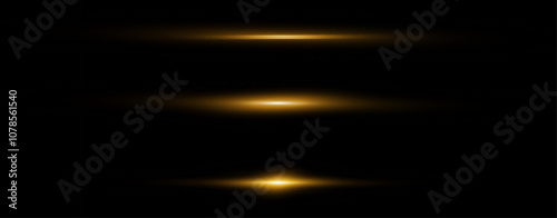 Light yellow reflection lines, neon lighting in blue colors. Bright light lens. Police light effects, line. Shiny stars, sparks on a black background. Vector blue light effect