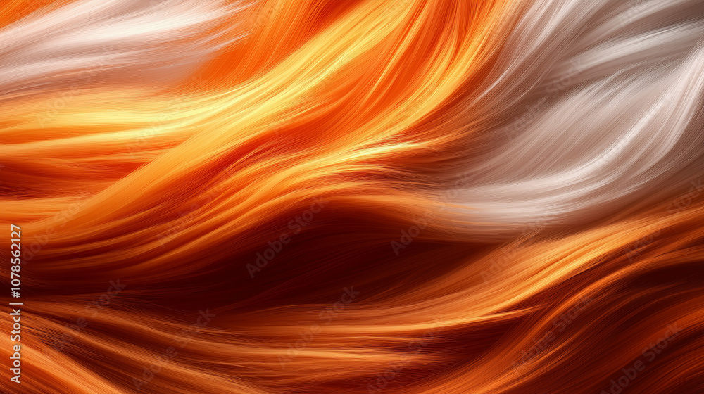 Flowing orange and white fabric texture in soft waves Flowing orange and white fabric texture in soft waves
