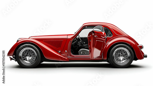 Red Classic Car 3D Render