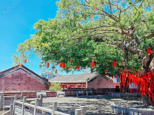 Beautiful view of Confucian Temple at Wenchang, Hainan, China,  photo