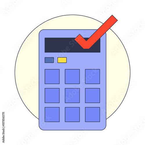 A basic calculator with a large display and orange buttons, symbolizing finance and mathematics.