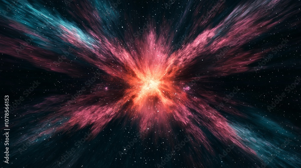 A stunning cosmic explosion with vibrant colors showcasing the beauty of the universe. A stunning cosmic explosion with vibrant colors showcasing the beauty of the universe.