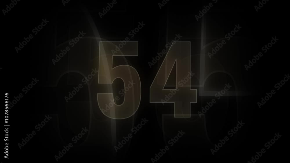 1 minute countdown timer isolated on black background