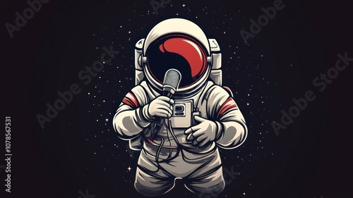 Wallpaper Mural Spaceman with a Microphone Torontodigital.ca