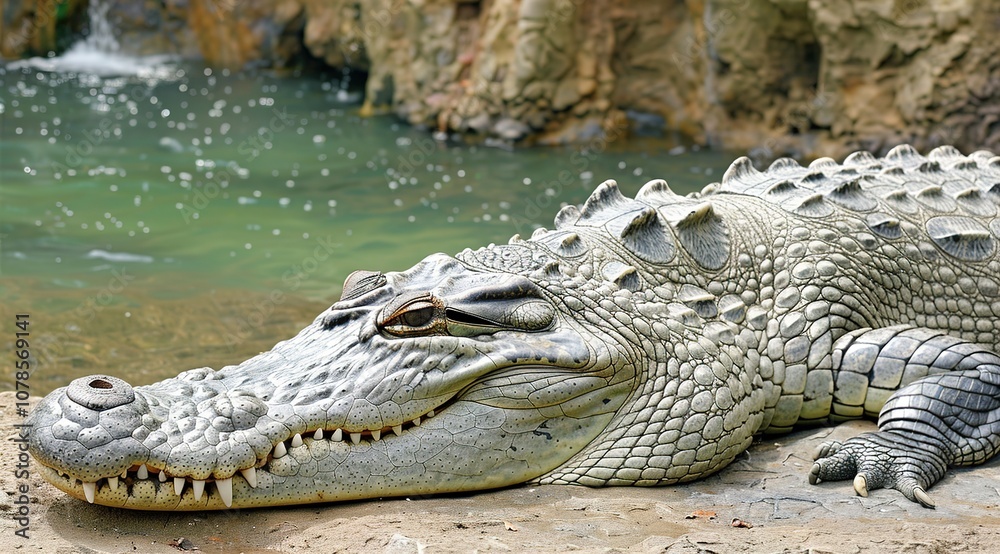 Fototapeta premium crocodile portrait,