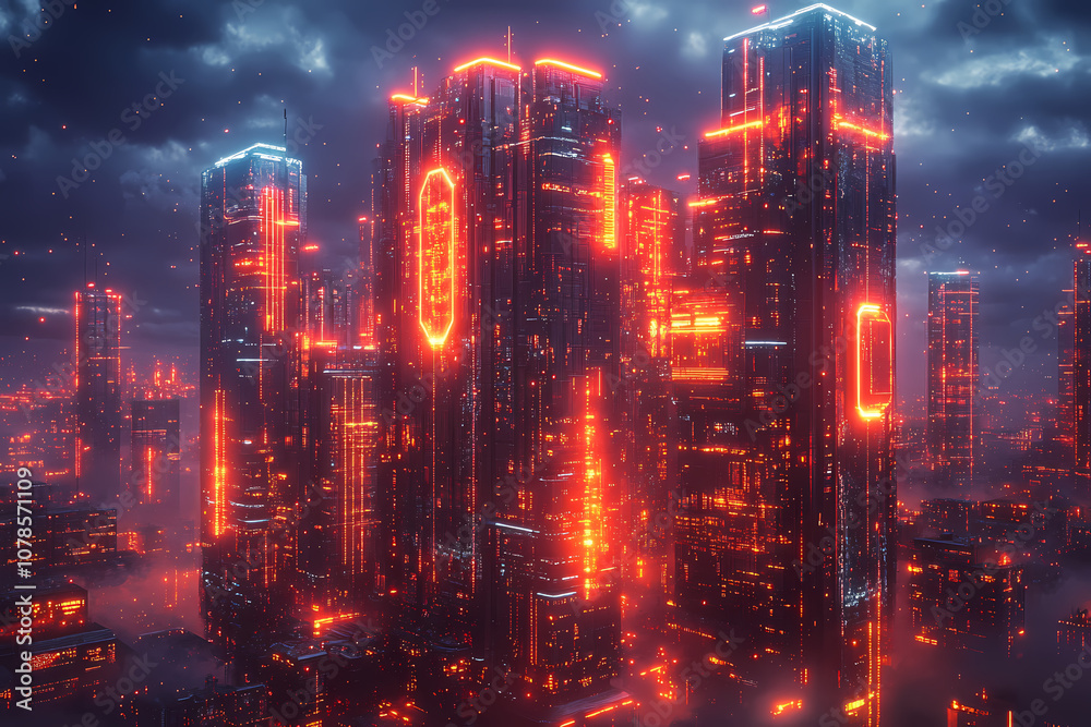 Fototapeta premium Abstract sci-fi style background image,Modern sci-fi science image