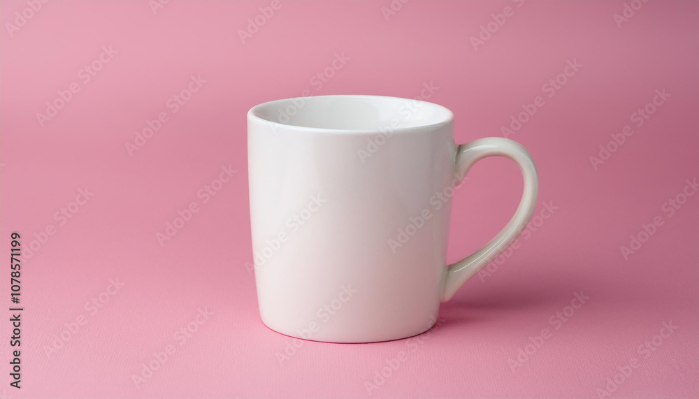 Blank white mug isolated on pink background. Mock-up. Blank white mug isolated on pink background. Mock-up.