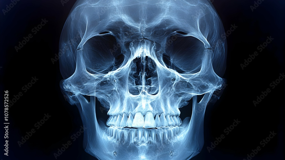 Abstract Skull Illustration - Blue and White Abstract Skull Illustration - Blue and White