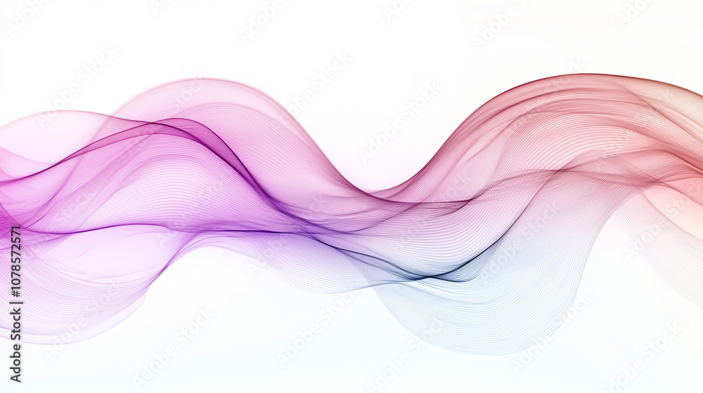 Abstract Colorful Wavy Lines Background with Flowing Gradient Curves and Smooth Wave Pattern