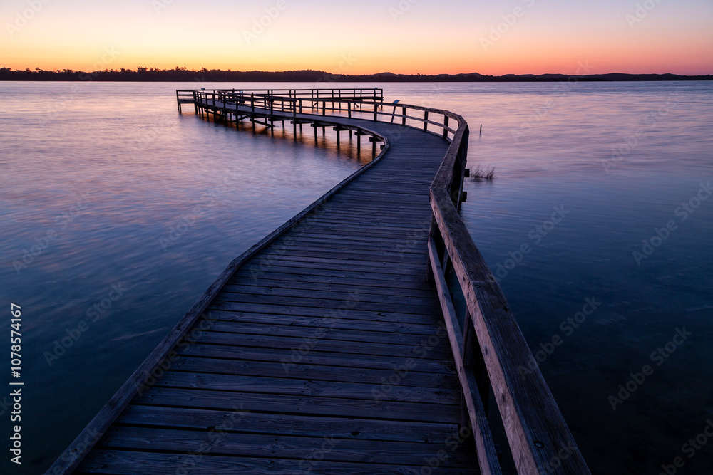 Colourful dusk over the boardwalk at Lake Clifton Colourful dusk over the boardwalk at Lake Clifton