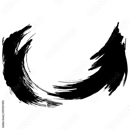 和風素材　筆で描かれたダイナミックな線のイラストセット　ベクター