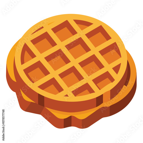 Mini waffles vector illustration isolated on a white background