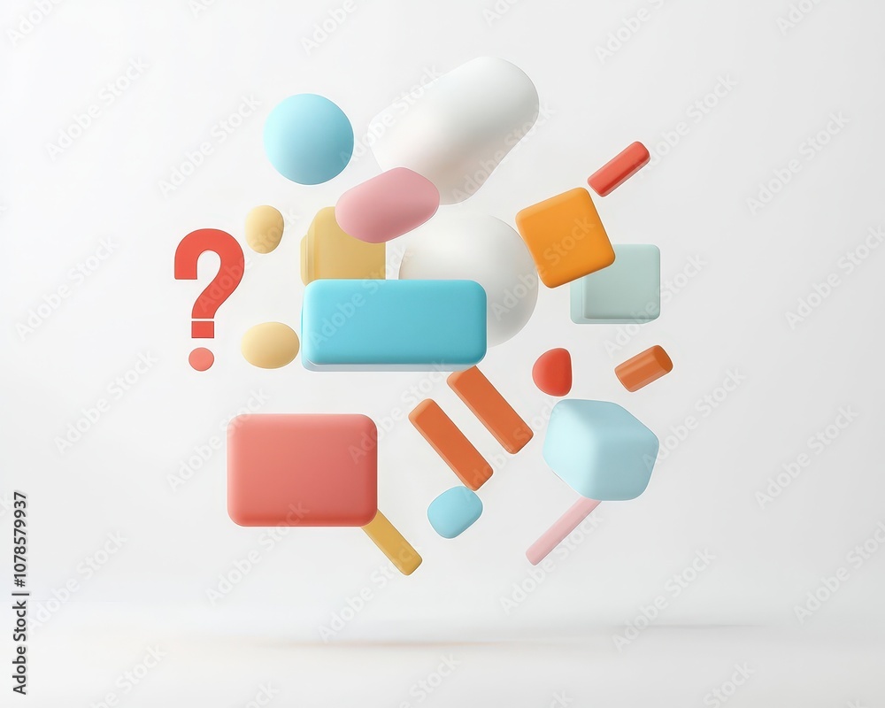 Colorful Abstract Shapes on White Background Colorful Abstract Shapes on White Background