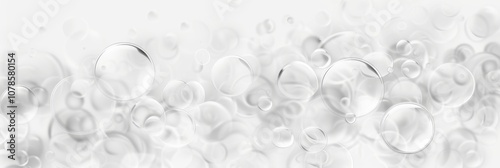 Soap bubbles on a white background.