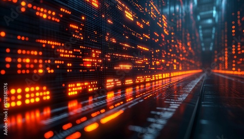 Illustrate a machine learning model analyzing historical data and generating predictions for future stock movements. Show a neural network processing past market trends with projected outcomes.