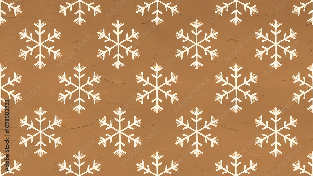 Eco-Friendly Brown Kraft Paper Snowflake Pattern for Holiday Wrapping
